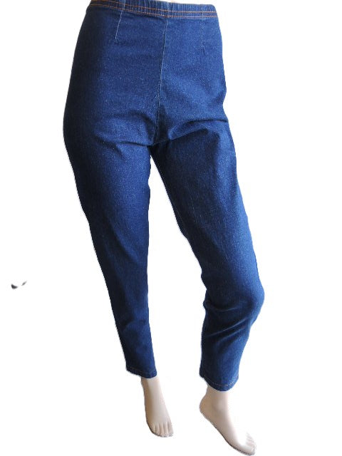 Cafe Narrow Leg Stretch Denim Jeans (Black & Blue Denim)