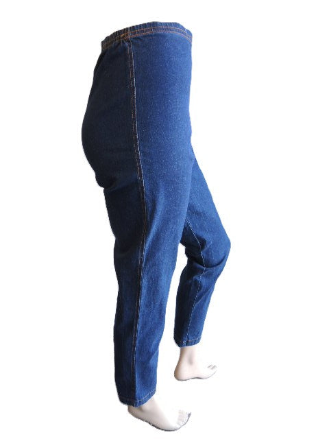 Cafe Narrow Leg Stretch Denim Jeans (Black & Blue Denim)