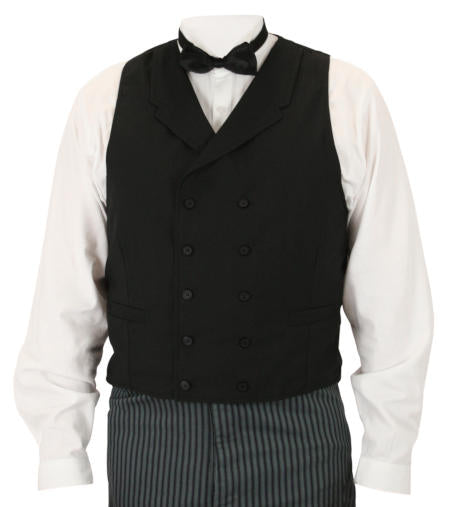 Callahan Double Breasted Vest - Black