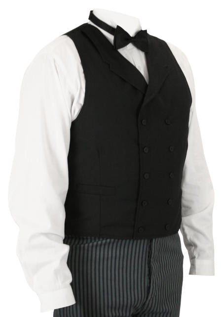Callahan Double Breasted Vest - Black