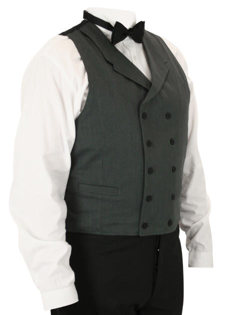 Callahan Double Breasted Vest - Charcoal