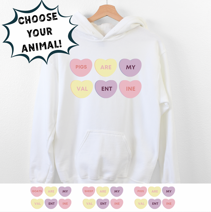 CANDY HEARTS - CHOOSE YOUR ANIMAL – Hoodie