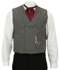 Canvas Double Breasted Vest - Gray