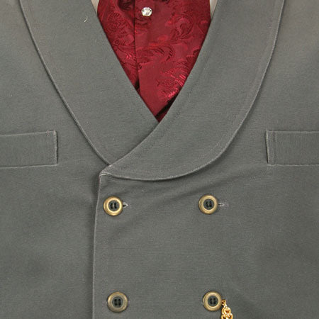 Canvas Double Breasted Vest - Gray