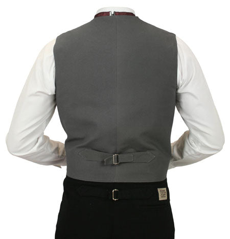 Canvas Double Breasted Vest - Gray