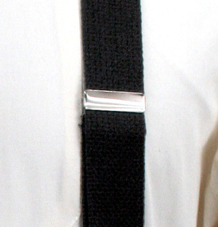 Black Canvas Y-Back Braces with Elastic Tail (Long)