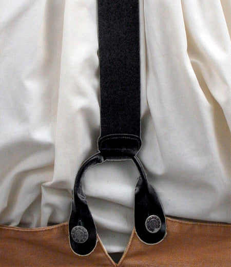 Black Canvas Y-Back Braces with Elastic Tail (Long)