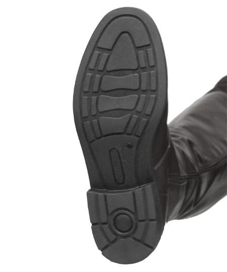 Captains Mid-Calf Boot - Black Faux Leather