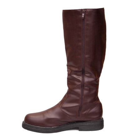 Captains Mid-Calf Boot - Brown Faux Leather