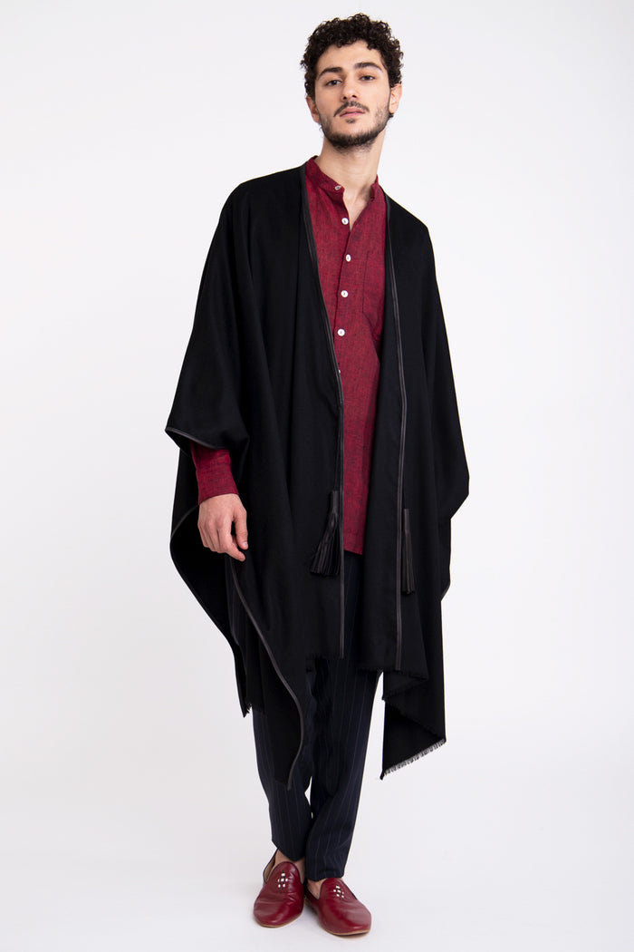 Cashmere Black Poncho
