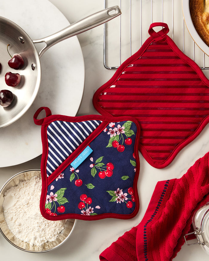 Cherry Blossom Pot Holder Set