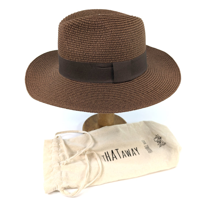 Chocolate Brown Panama Folding Hat
