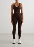 Chocolate Shape Seamless Tights & Cross Back Bralette Set