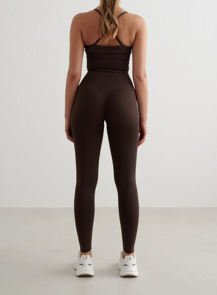 Chocolate Shape Seamless Tights & Cross Back Bralette Set