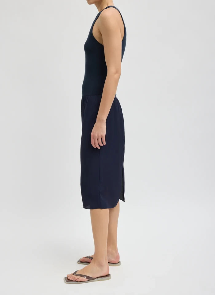 Circular Fine Rib T Tank - Navy