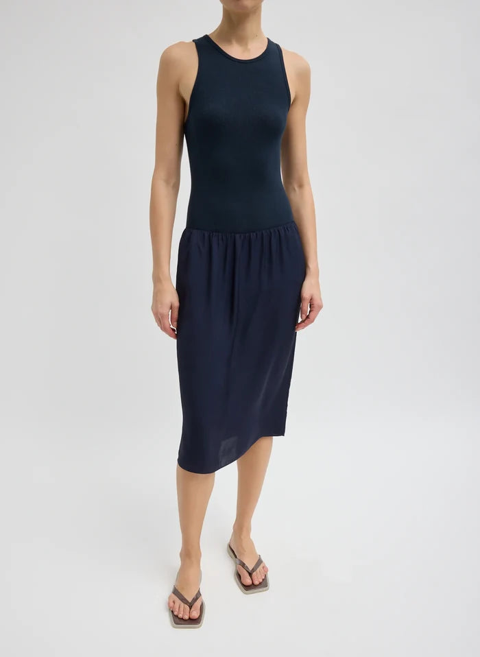 Circular Fine Rib T Tank - Navy