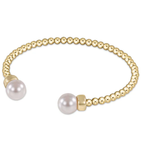 Classic 3mm Bead Cuff Pearl