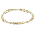 Classic Blissful Pattern 2mm Bead Bracelet 4mm Gold