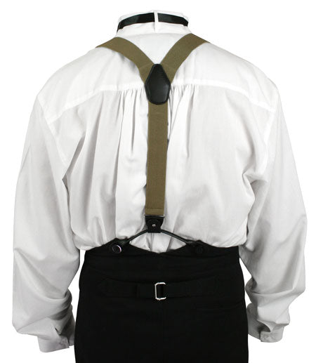 Taupe Elastic Convertible Suspenders (Long)