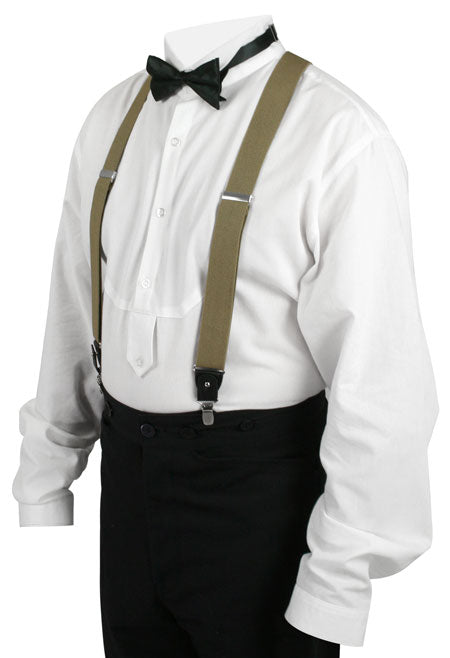 Taupe Elastic Convertible Suspenders (Long)