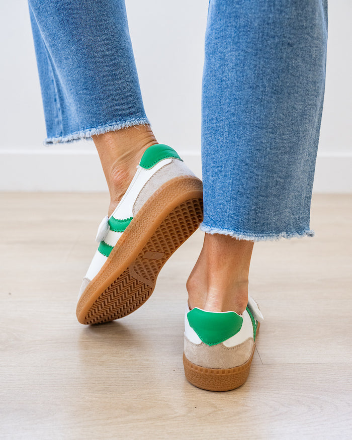 Corkys Calm Down Mary Jane Sneakers - White & Green Corkys Footwear