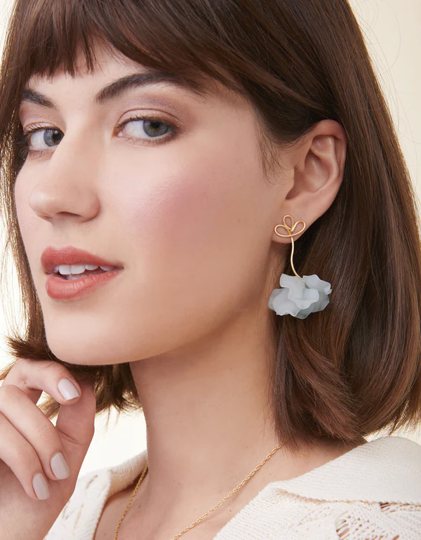 Corolla Stem Earrings Blue
