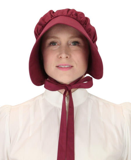 Cotton Bonnet - Burgundy