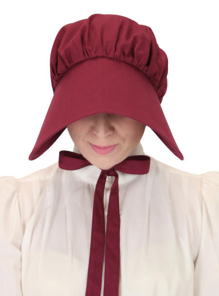 Cotton Bonnet - Burgundy