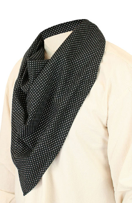 Cotton Neckerchief - Black Dot