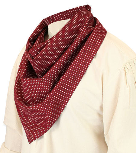 Cotton Neckerchief - Burgundy Dot