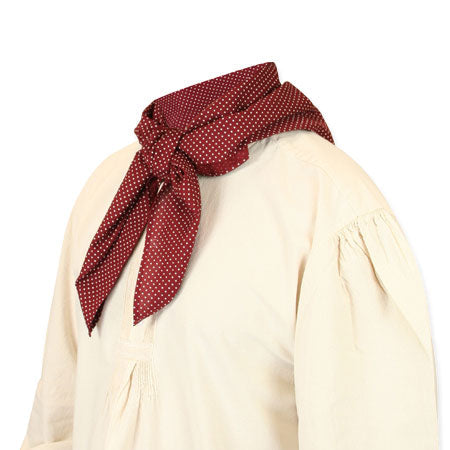 Cotton Neckerchief - Burgundy Dot