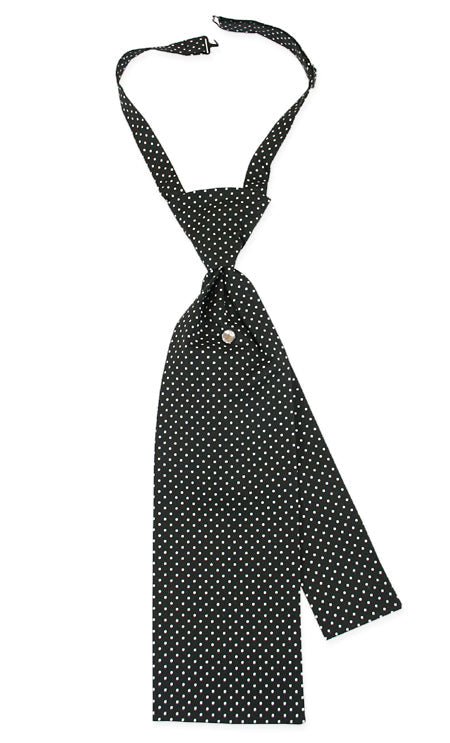 Cotton Teck Tie - Black Polka Dot