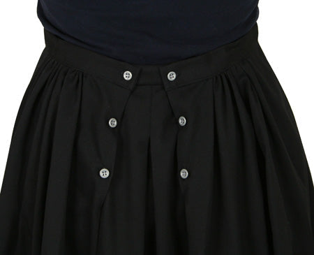 Cotton Twill Walking Skirt - Black