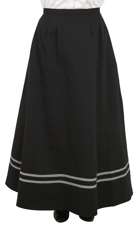 Cotton Twill Walking Skirt - Black w/Gray