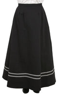Cotton Twill Walking Skirt - Black w/Gray