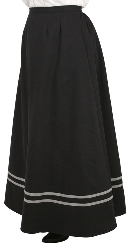 Cotton Twill Walking Skirt - Black w/Gray