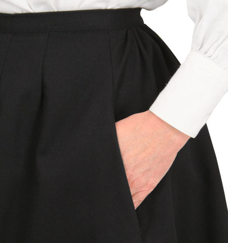 Cotton Twill Walking Skirt - Black w/Gray
