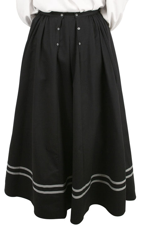 Cotton Twill Walking Skirt - Black w/Gray