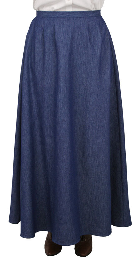 Cotton Twill Walking Skirt - Denim