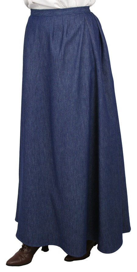 Cotton Twill Walking Skirt - Denim