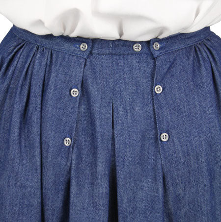 Cotton Twill Walking Skirt - Denim