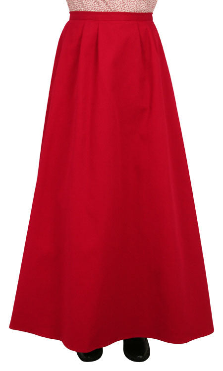 Cotton Twill Walking Skirt - Red