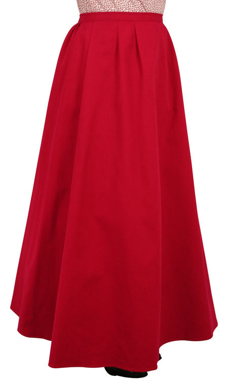 Cotton Twill Walking Skirt - Red