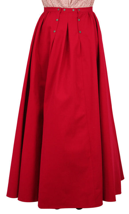 Cotton Twill Walking Skirt - Red