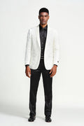 Cream / Slim Fit / Paisley Shawl Collar Sports Coat Blazer - Giorgio's Menswear