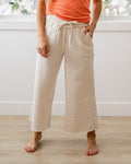 Cropped Wide Leg Comfy Pants - Sand Beige Zenana