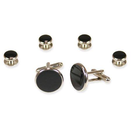 Cufflink Set - Silver/Black