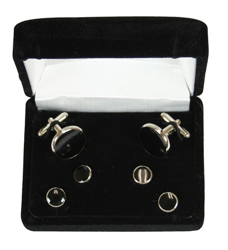 Cufflink Set - Silver/Black