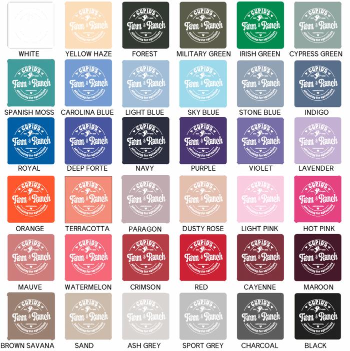 Cupids Farm and Ranch White Ink– Crewneck