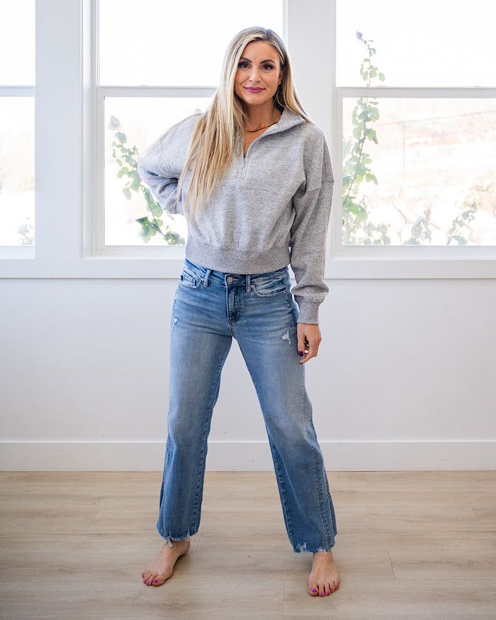Dakota Half Zip Pullover - Light Heather Gray Reflex